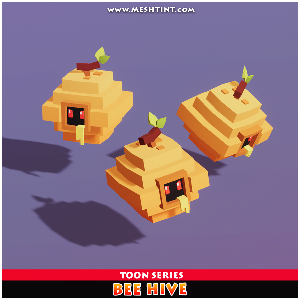 Bee Hive Toon Meshtint 3d model unity low poly game fantasy monster evolution Pokemon insect