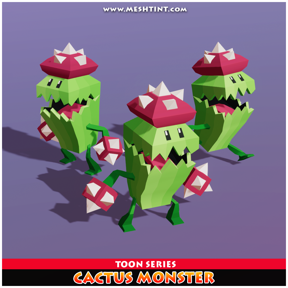 Cactus Monster Toon Humanoid Series