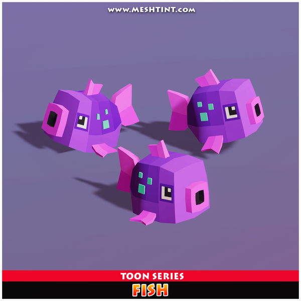 Fish Toon Meshtint 3d model unity low poly game fantasy creature monster evolution Pokemon water