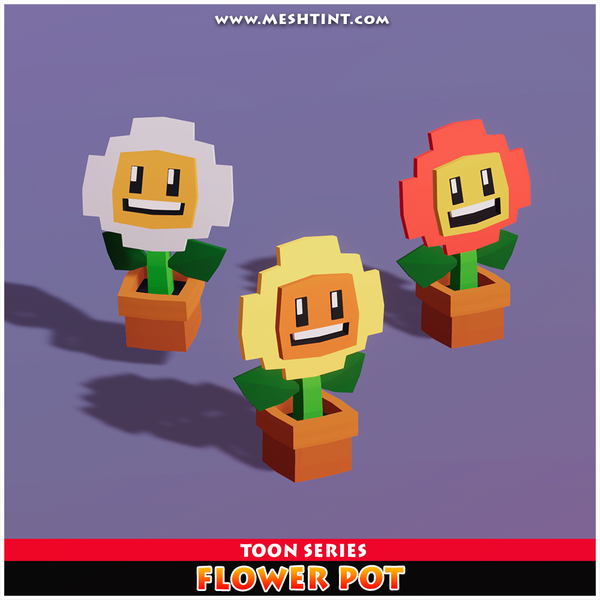 Flower Pot Toon Meshtint 3d model unity low poly game fantasy creature monster evolution Pokemon 
