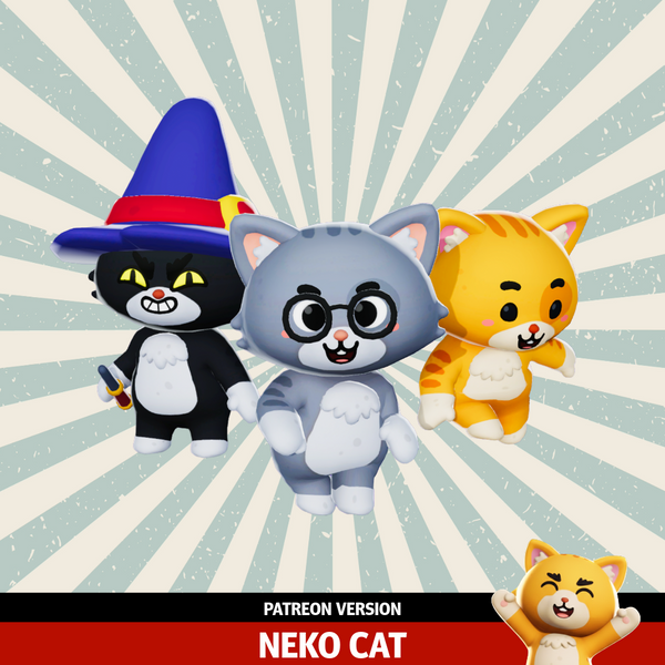 Neko Cat Cute Pro Patreon Mecanim Meshtint 3d model  unity low poly game fantasy creature monster 
