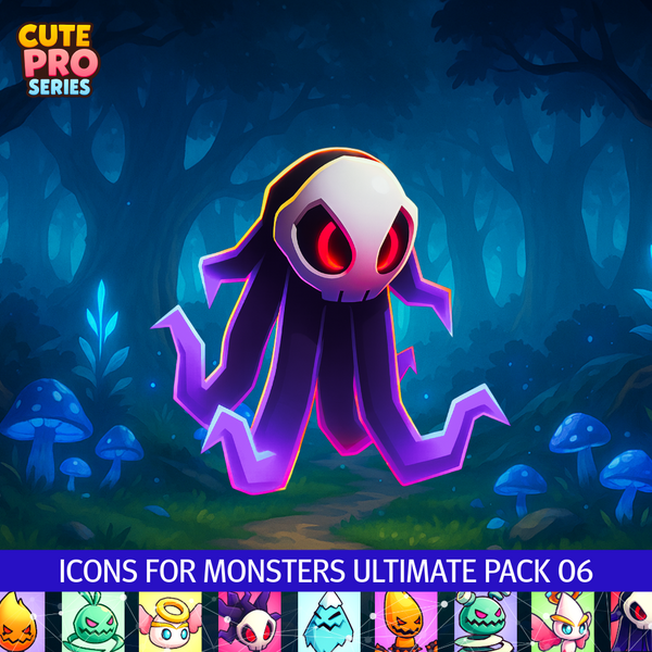 Icons For Monsters Ultimate Pack 06 Cute Series gui ui Meshtint 3d model unity low poly game 