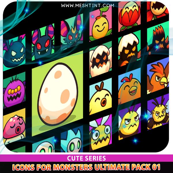 Icons For Monsters Ultimate Pack 01 Cute Series