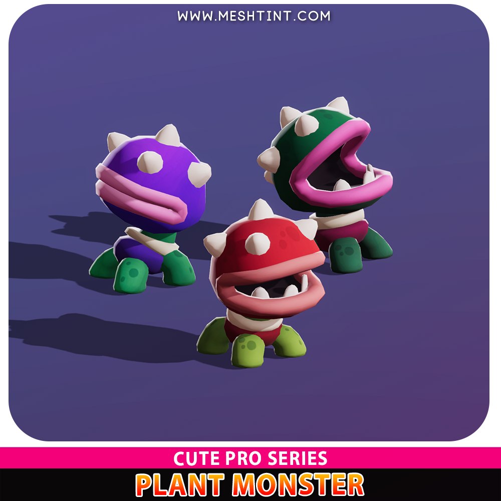 Meshtint Studio - Plant Monster Cute Pro Series | FREE 3D Model | Tutorial  | Learn Unity | Art Outsource