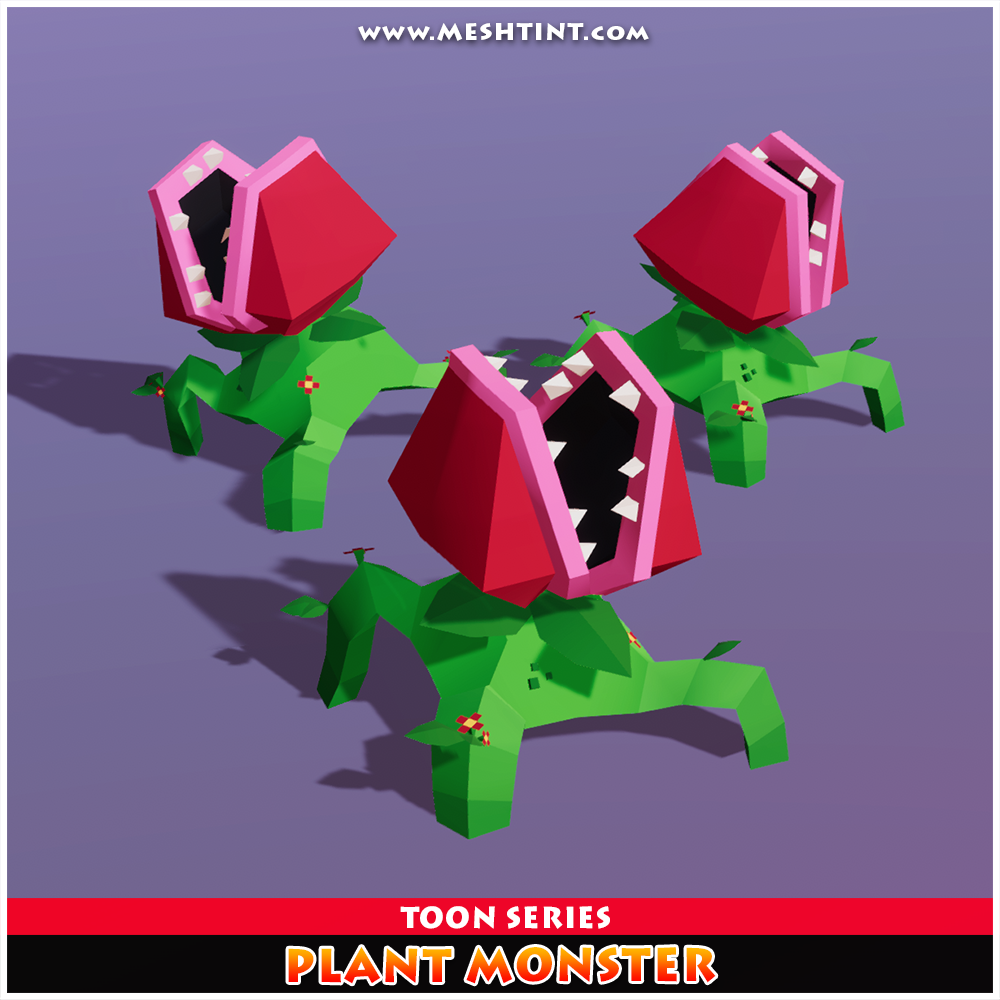 Plant Monster Toon Meshtint 3d model unity low poly game fantasy creature monster evolution Pokemon 