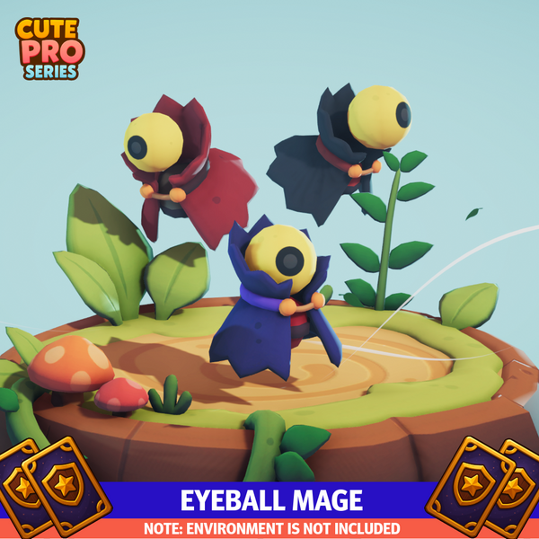 Eyeball Mage Cute Mecanim Meshtint 3d model unity low poly game fantasy creature monster dungeon