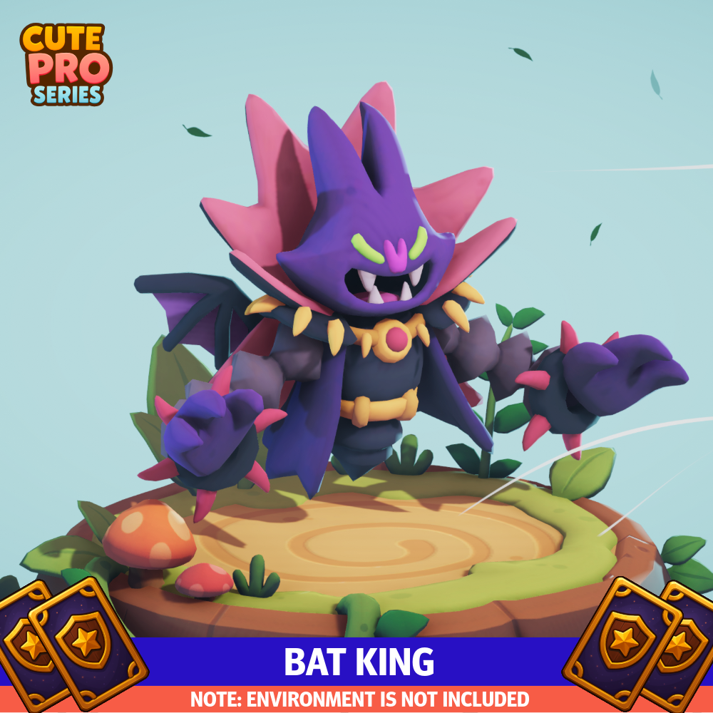 Bat King Cute Pro Mecanim Meshtint 3d model character unity low poly game fantasy creature monster 
