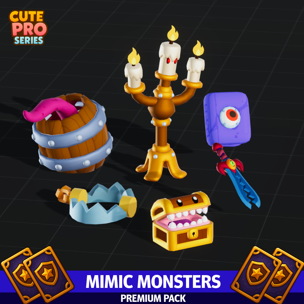 Mimic Monsters Cute Mecanim Meshtint 3d model unity low poly game fantasy creature monster dungeon
