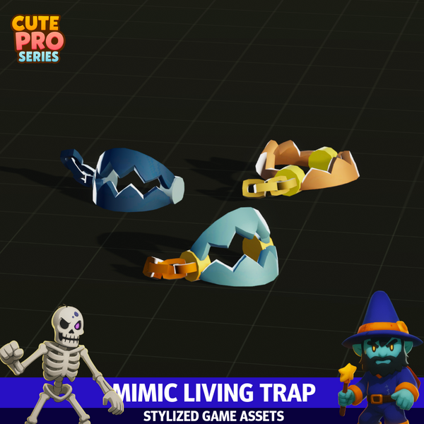 Meshtint 3d model unity low poly game fantasy creature monster Pokemon mimic living trap dungeon