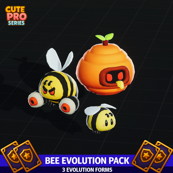 Bee Evolution Pack Cute Pro Meshtint 3d model character unity low poly game fantasy monster insect