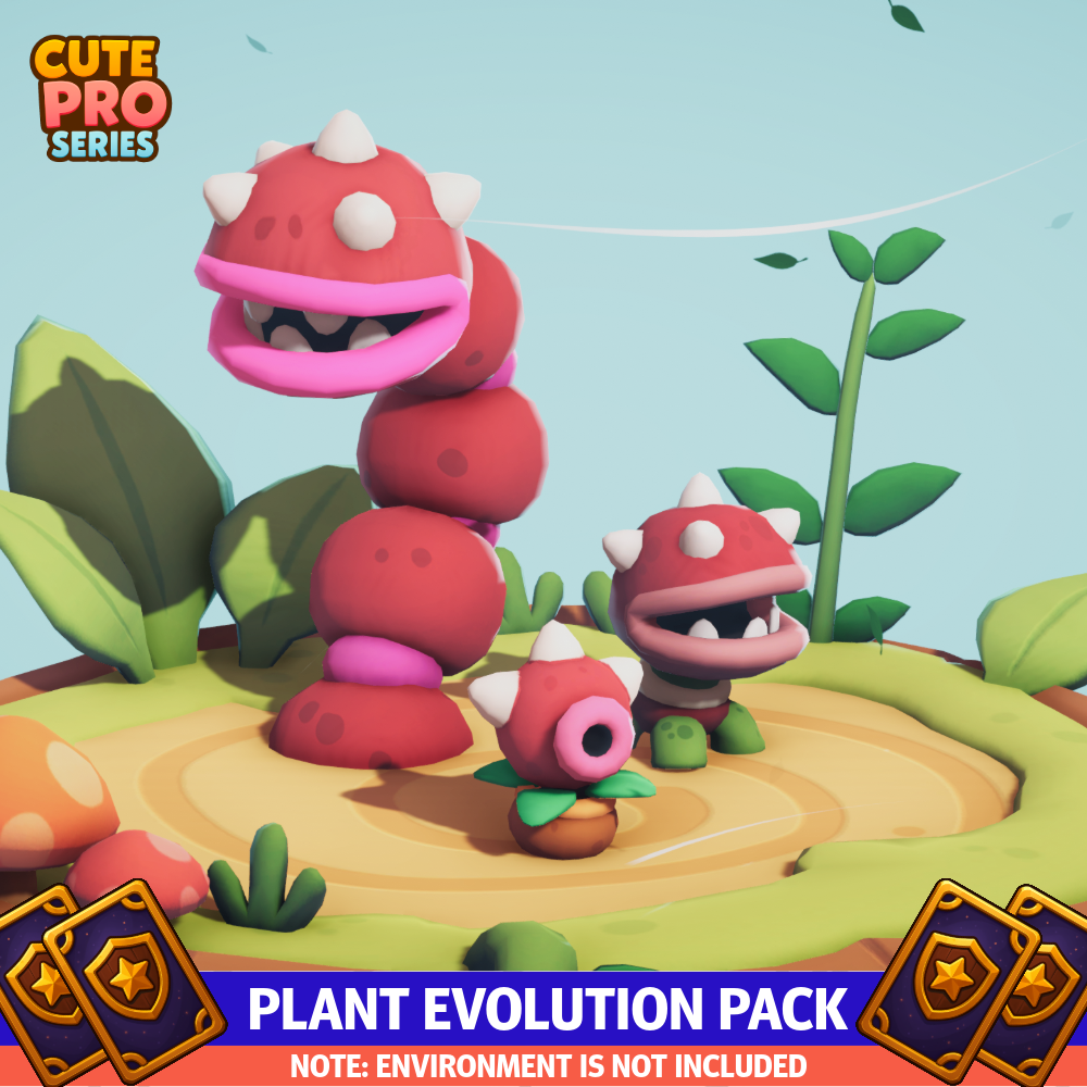 Plant Evolution Cute Mecanim Meshtint 3d model unity low poly game fantasy creature monster shooter 