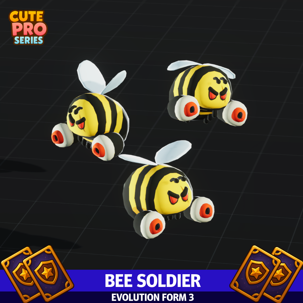 Bee Soldier Cute Mecanim Meshtint 3d model unity low poly game fantasy creature monster insect