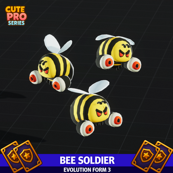 Bee Soldier Cute Mecanim Meshtint 3d model unity low poly game fantasy creature monster insect