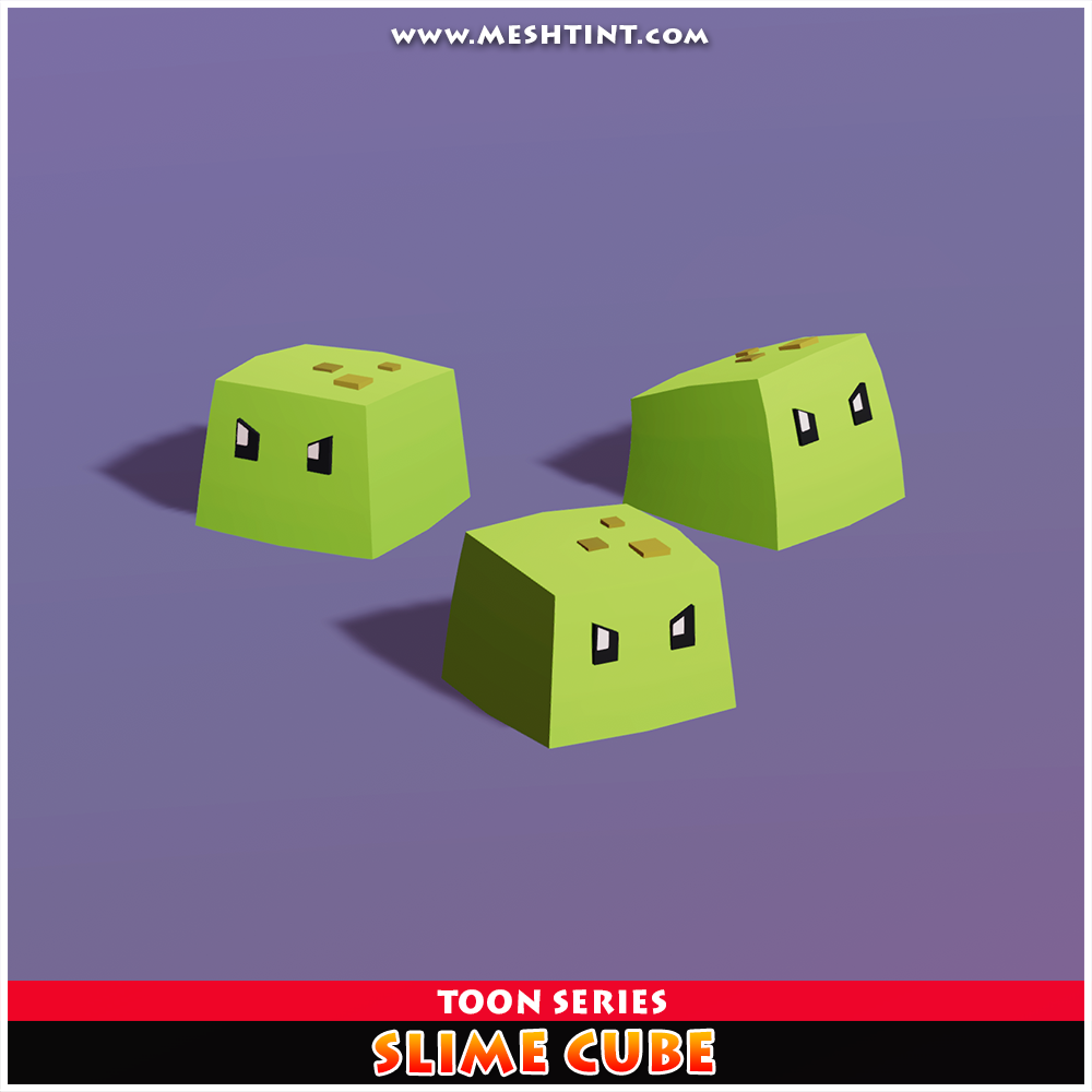 Slime Cube Toon Meshtint 3d model unity low poly game fantasy creature monster evolution Pokemon 