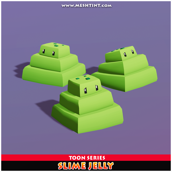Slime Jelly Toon Meshtint 3d model unity low poly game fantasy creature monster evolution Pokemon 