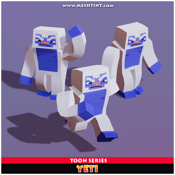 Yeti Toon Humanoid Mecanim Meshtint 3d model character unity low poly game fantasy creature monster 