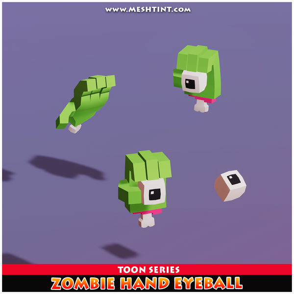Zombie Hand Eyeball Meshtint 3d model unity low poly game evolution Pokemon undead halloween