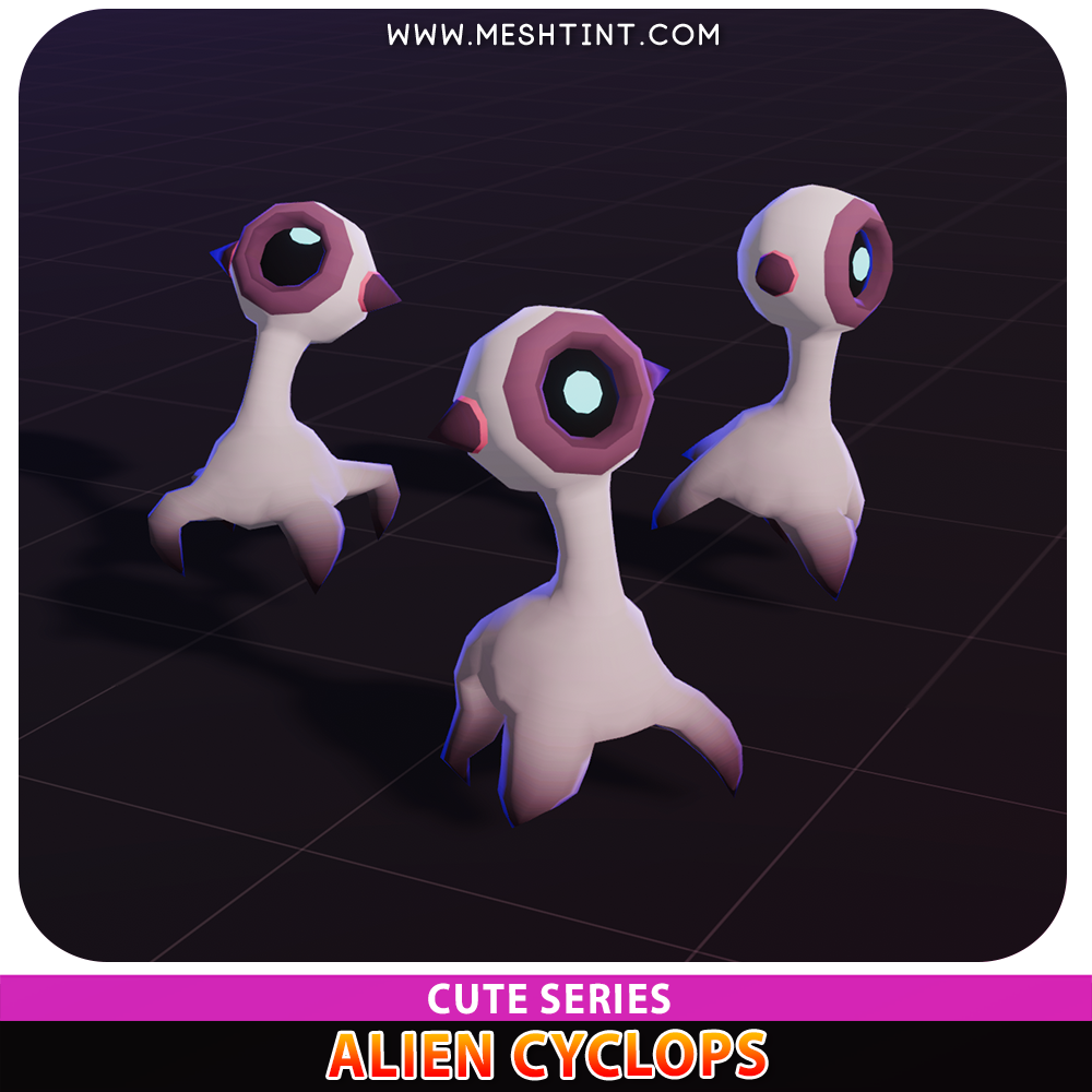 Alien Cyclops Cute Meshtint 3d model unity low poly game fantasy creature monster evolution Pokemon 