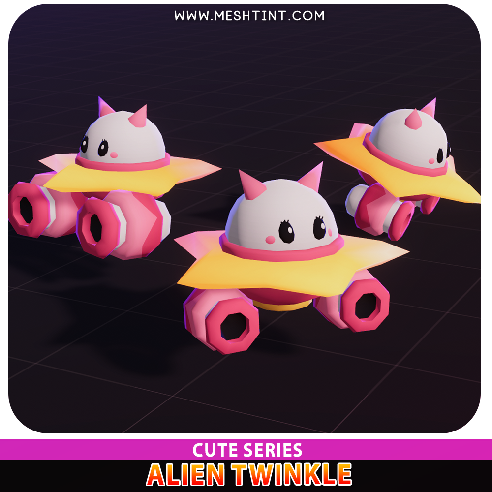 Alien Twinkle Star Cute Series Meshtint 3d model unity low poly game sci science fiction evolution