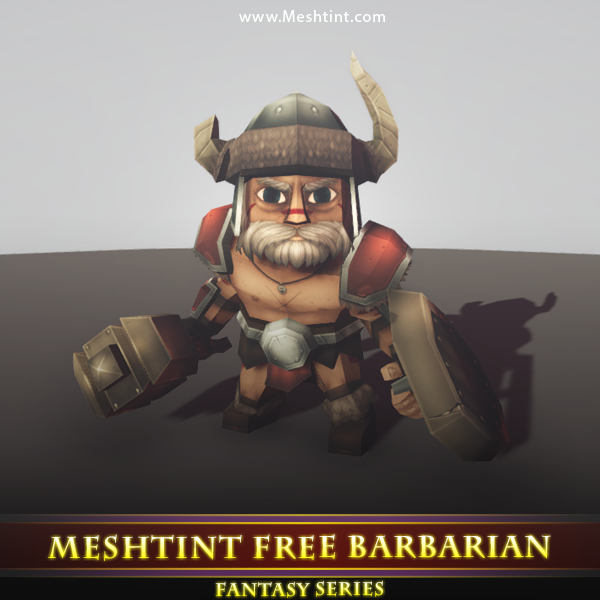 Meshtint Free Barbarian Mesh Tint Shop3DSA Unity3D Game Low Poly Download 3D Model