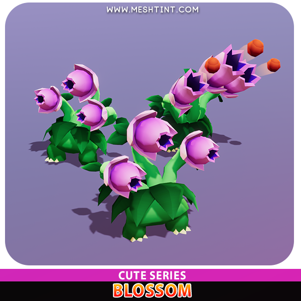 Blossom Cute flower Meshtint 3d model unity low poly game fantasy creature monster plant