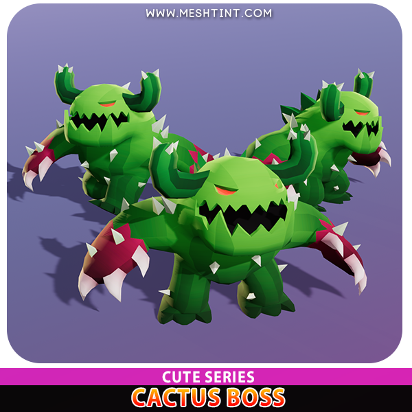Meshtint Studio - Cactus Boss Cute Series | FREE 3D Model | Tutorial |  Learn Unity