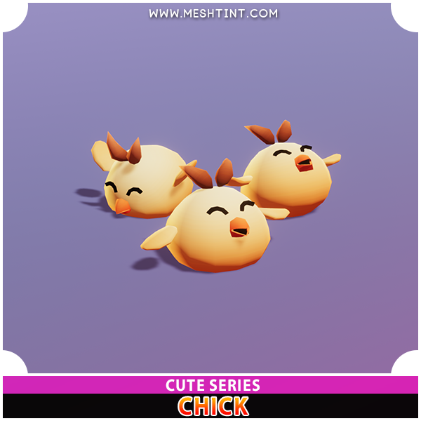 Chick Cute Series Mesh Tint Shop3DSA Unity3D Game Low Poly Download 3D Model