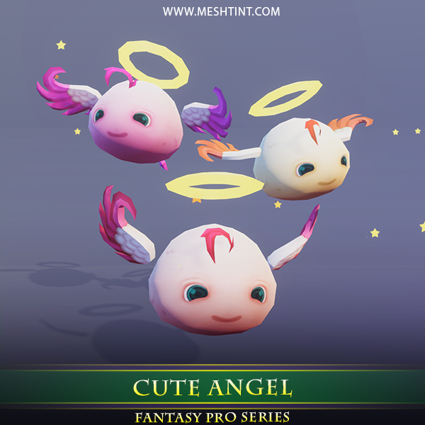 Cute Angel 1.3 Mesh Tint Shop3DSA Unity3D Game Low Poly Download 3D Model