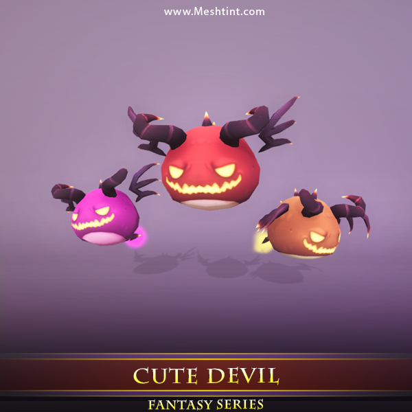Cute Devil 1.2 Mesh Tint Shop3DSA Unity3D Game Low Poly Download 3D Model