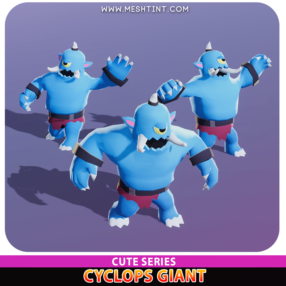 Cyclops Giant Cute Meshtint 3d model unity low poly game fantasy creature monster evolution Pokemon 