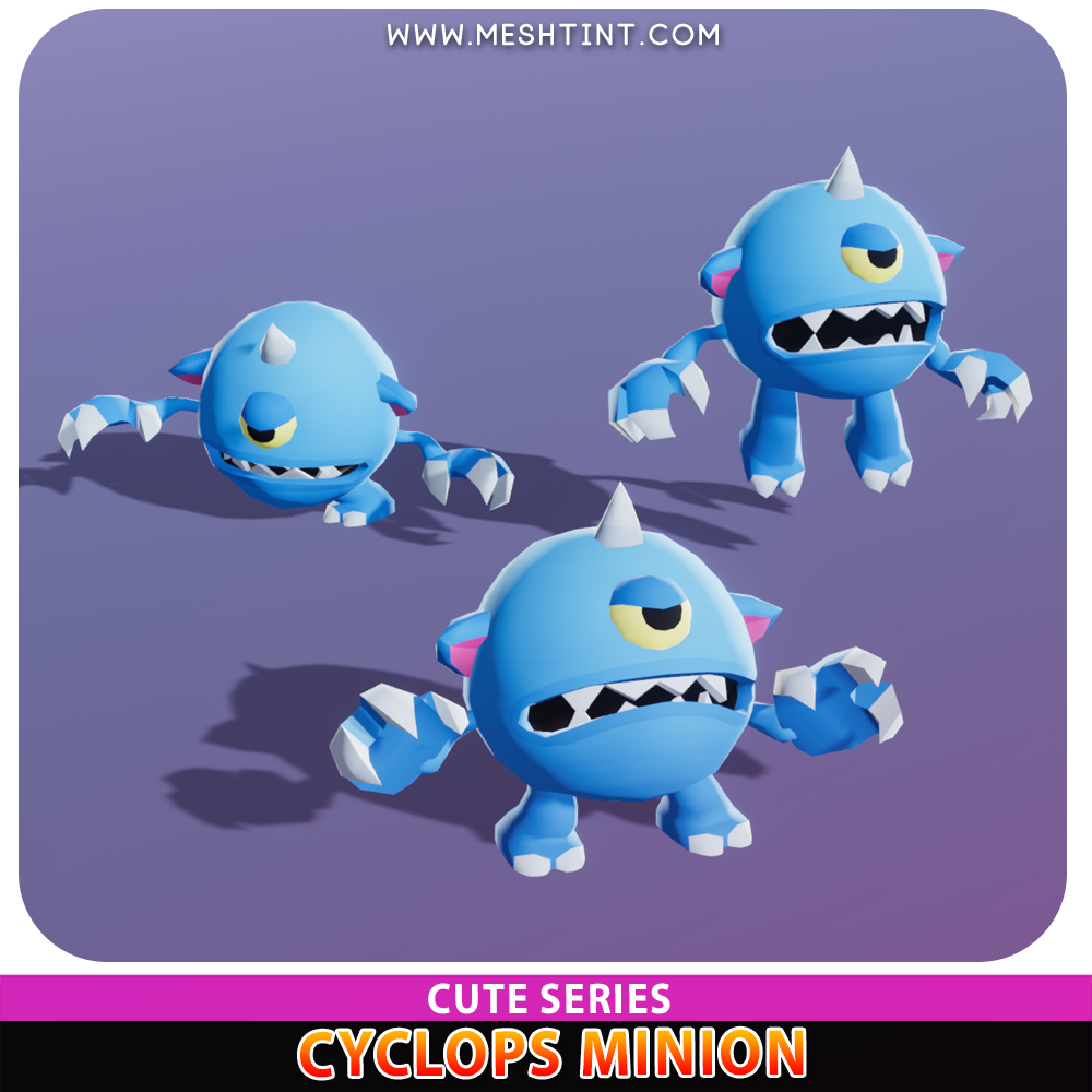 Cyclops Minion Cute Meshtint 3d model modular character unity low poly game fantasy creature monster 