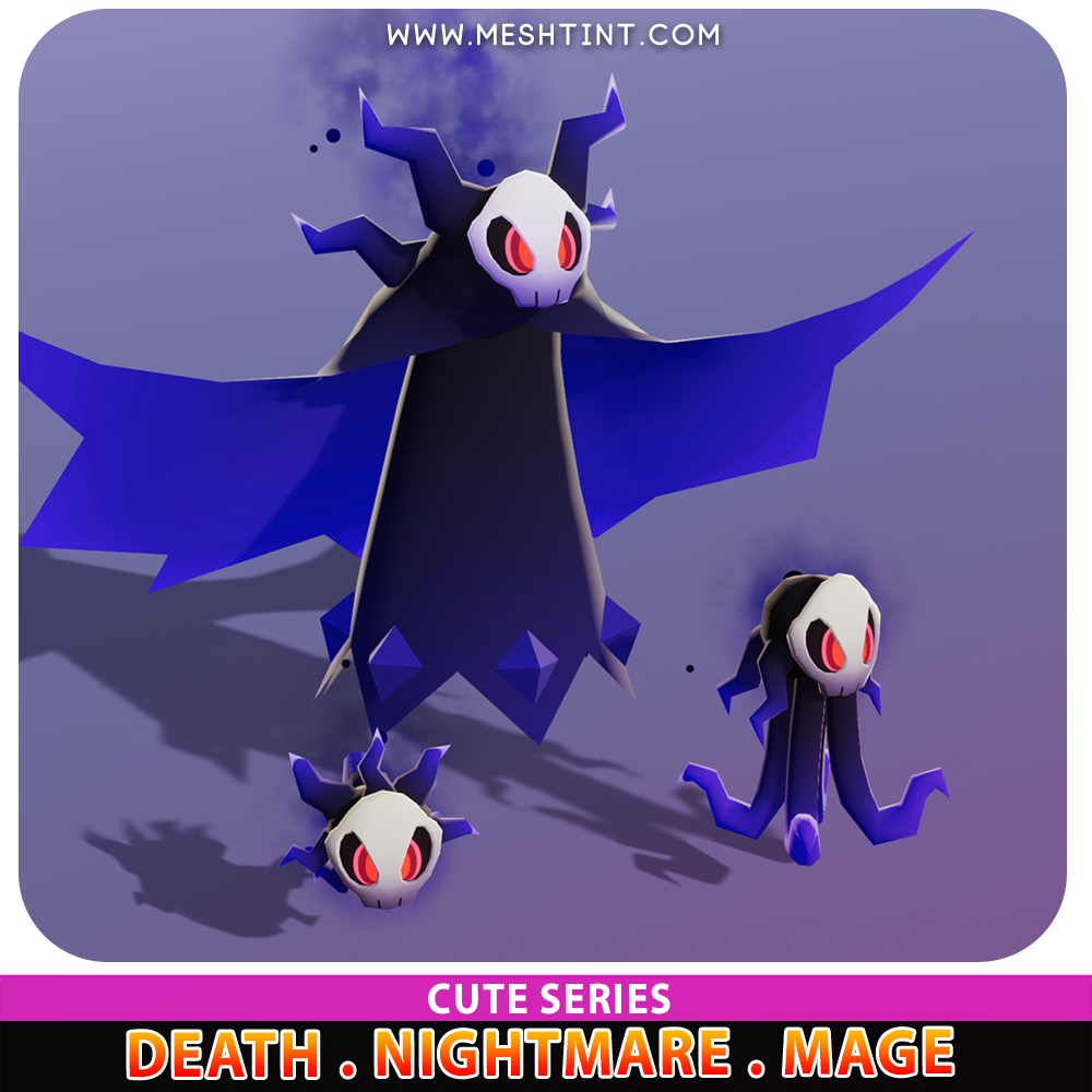 eath Nightmare Mage Cute nft Meshtint 3d model unity low poly game fantasy creature monster
