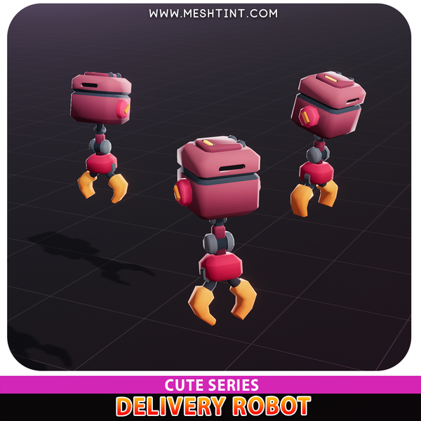 Delivery Robot Cute Meshtint 3d model unity low poly game sci fi science fiction evolution future