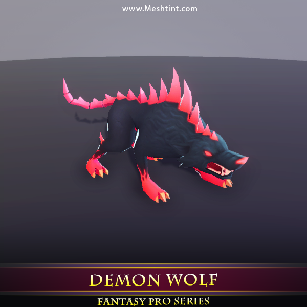 Demon Wolf 1.3 Mesh Tint Shop3DSA Unity3D Game Low Poly Download 3D Model