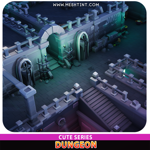 Dungeon Cute envrionment Meshtint 3d model unity low poly game fantasy medieval