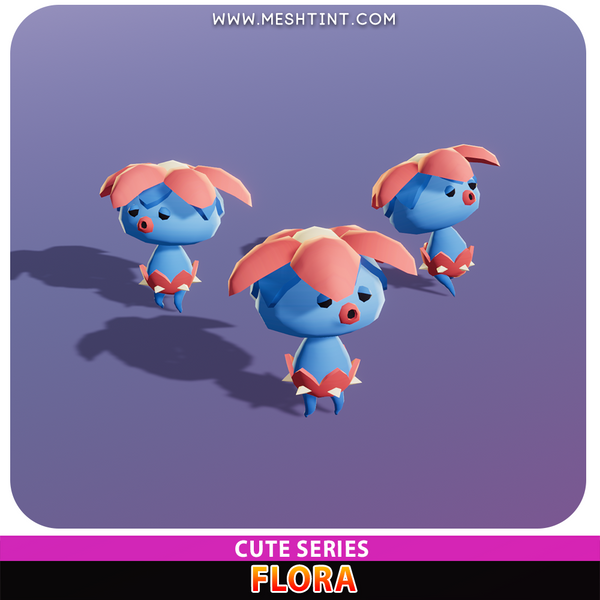 Meshtint 3d model unity low poly game fantasy creature monster evolution Pokemon flower pet flora