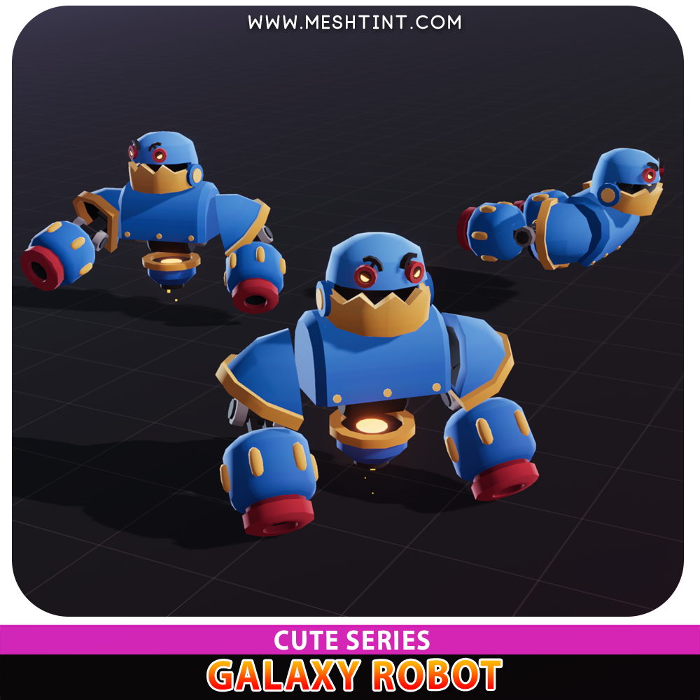 Galaxy Robot Cute Meshtint 3d model unity low poly game sci fi science fiction evolution space