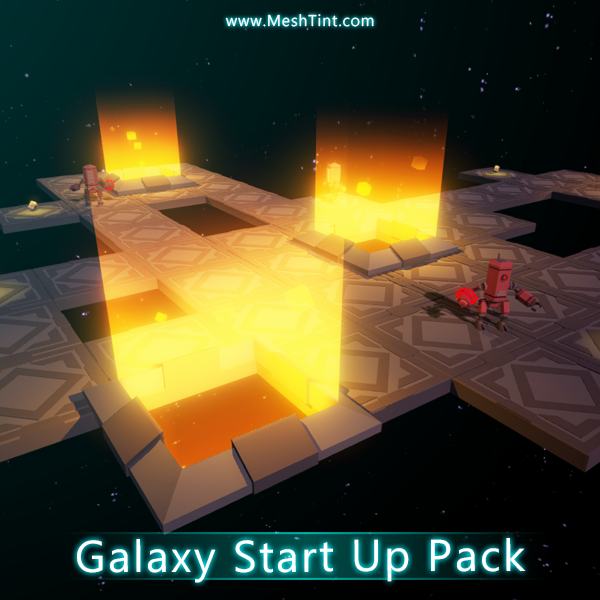 Galaxy Start Up Pack Mesh Tint Shop3DSA Unity3D Game Low Poly Download 3D Model