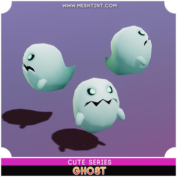Ghost Cute Series Mesh Tint Shop3DSA Unity3D Game Low Poly Download 3D Model