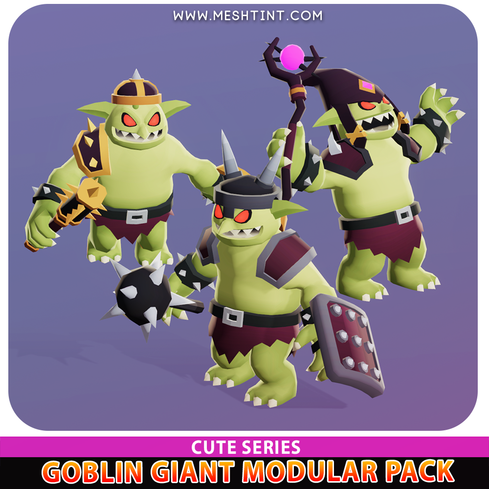 Goblin Giant Modular Cute Meshtint 3d model character unity low poly game fantasy creature monster 