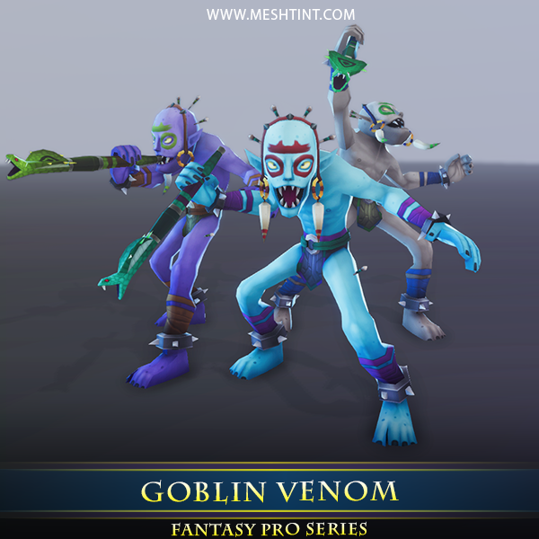 Goblin Venom 1.1 Mesh Tint Shop3DSA Unity3D Game Low Poly Download 3D Model