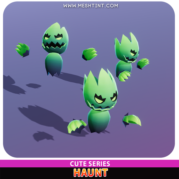 Haunt Cute Ghost Meshtint 3d model unity low poly game nft fantasy creature monster Pokemon