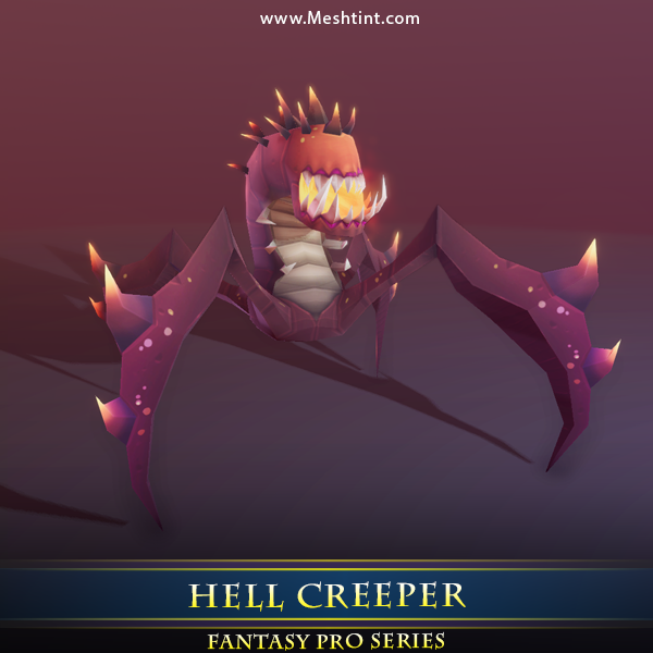 Hell Creeper 1.2 Mesh Tint Shop3DSA Unity3D Game Low Poly Download 3D Model
