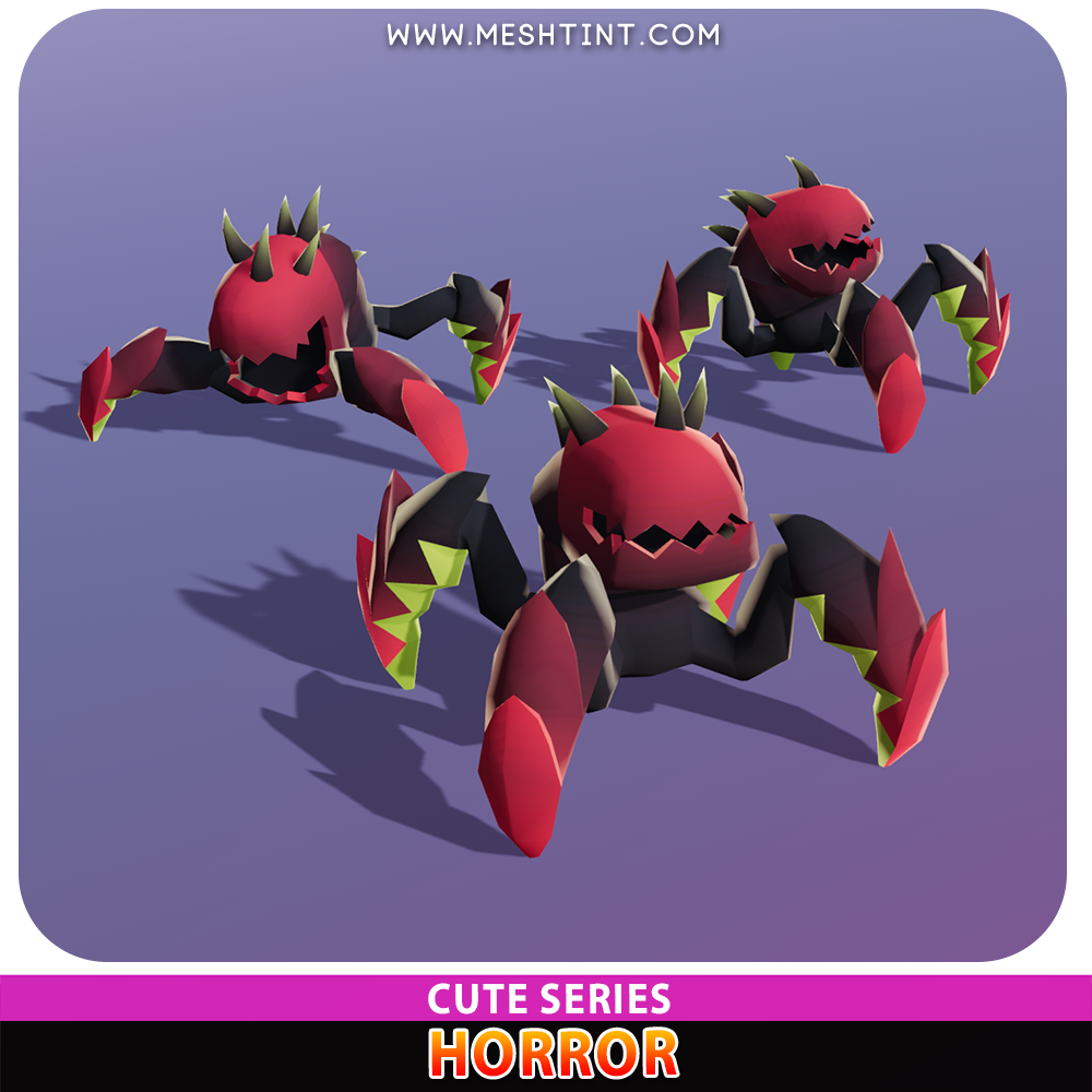 horror cute Meshtint 3d model unity low poly game nft fantasy creature monster evolution creeper