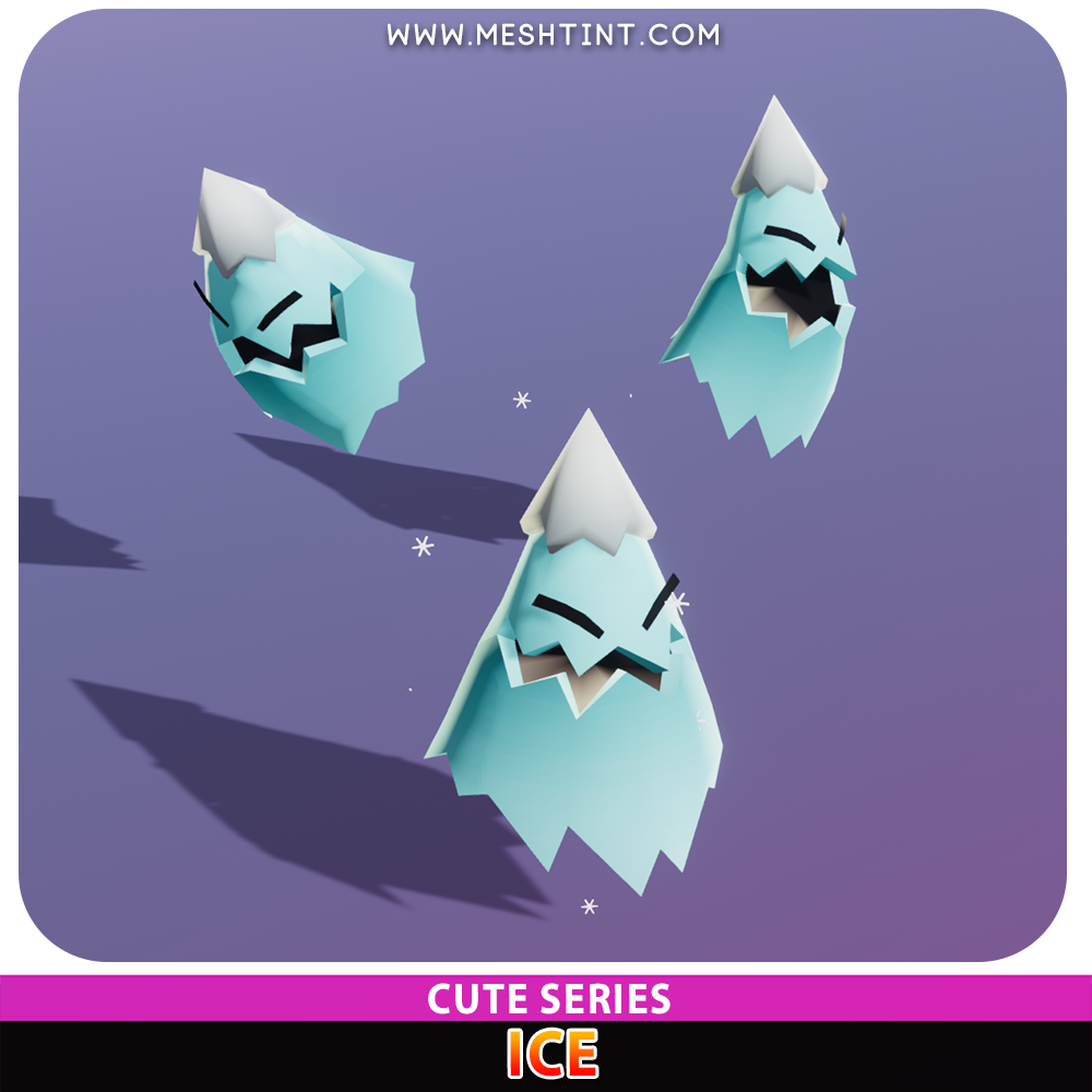 ice cute icicle Meshtint 3d model unity low poly game fantasy creature monster evolution Pokemon
