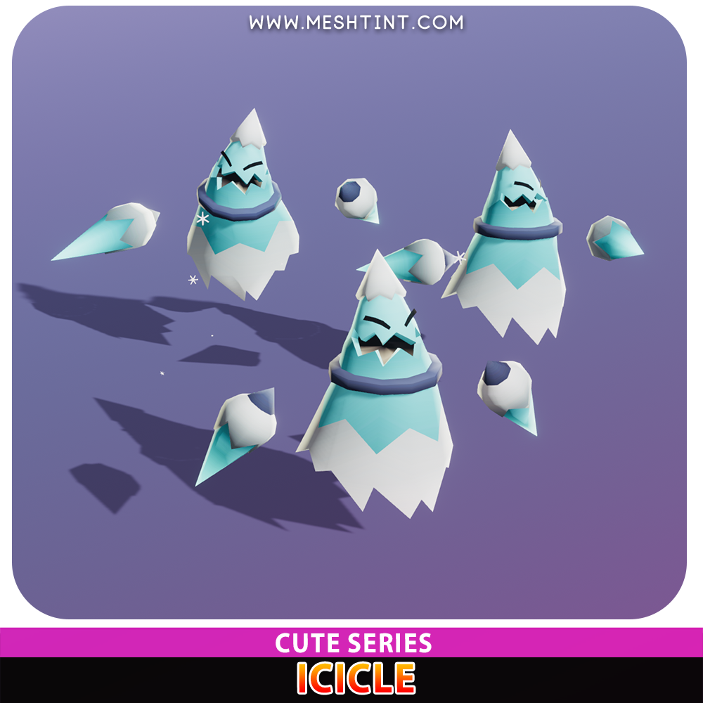 icicle ice cute Meshtint 3d model unity low poly game fantasy creature monster evolution Pokemon