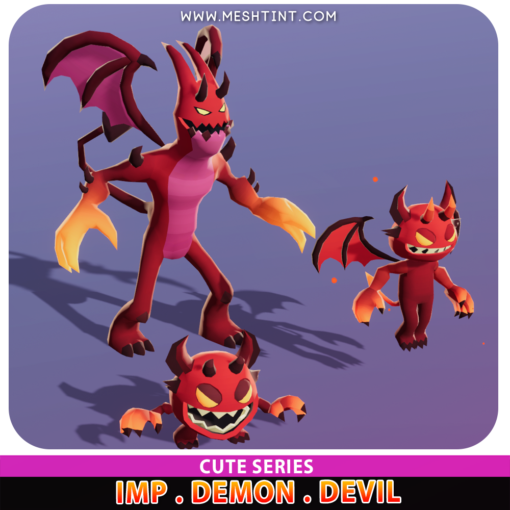 Meshtint Studio Imp Demon Devil Evolution Pack Cute Series FREE 3D