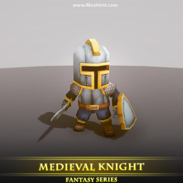 Medieval Knight 1.7 Mesh Tint Shop3DSA Unity3D Game Low Poly Download 3D Model