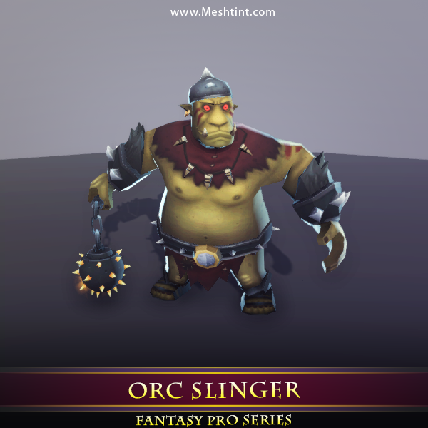 Orc Slinger 1.2 Mesh Tint Shop3DSA Unity3D Game Low Poly Download 3D Model