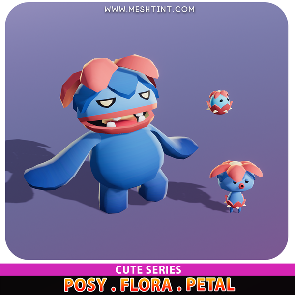 Posy Flora Petal flower Meshtint 3d model unity low poly game fantasy creature monster evolution